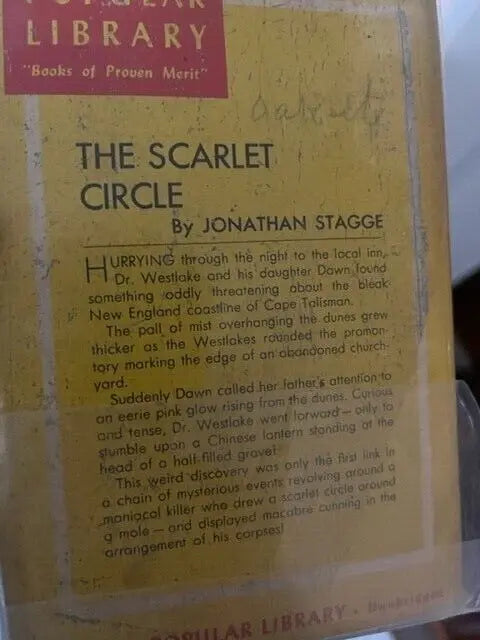 The Scarlet Circle Popular Library