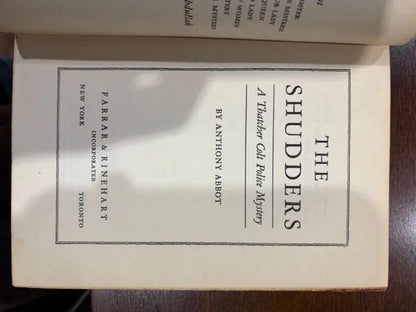 The Shudders by Anthony Abbot - Crippen & Landru, Publishers